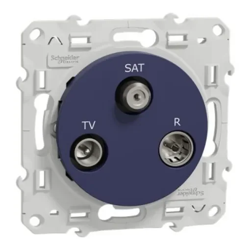F Blue Male Socket, Flush Mount - S550461 product image