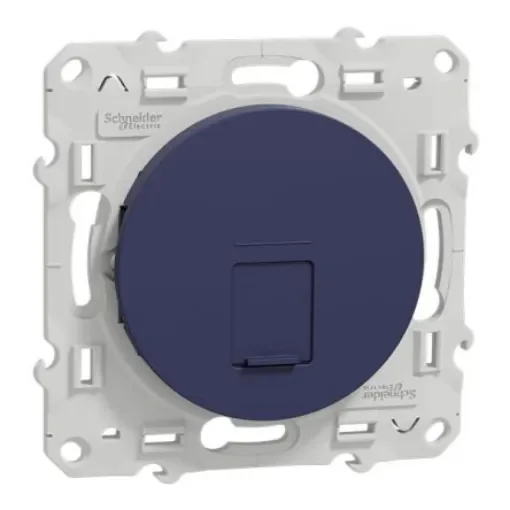 RJ45 Blue 8 Outlet Socket, Flush Mount - S550476 product image