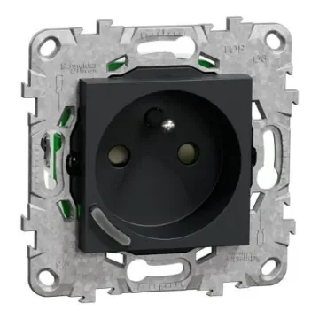 Schneider Electric NU55 Black Plug Socket, 2P + E Poles, 16A - NU555954 product image