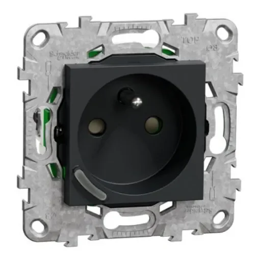 Schneider Electric NU55 Black Plug Socket, 2P + E Poles, 16A - NU555954 product image