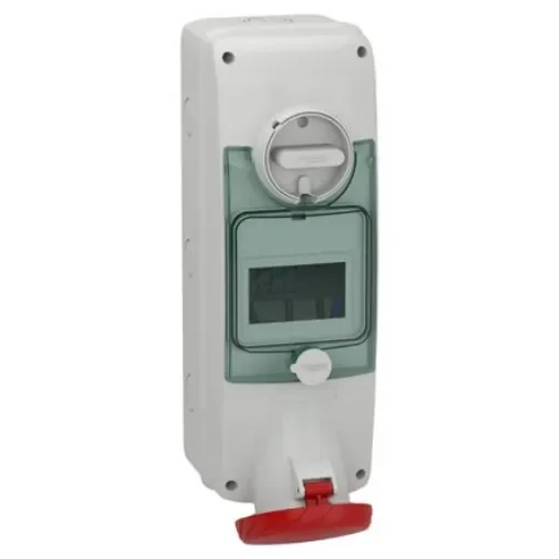 Schneider Electric, PKB63 IP65 Grey Wall Mount 3P + N + E Industrial Power Socket, Rated At 63A, 415 V - PKB63Q535 product image