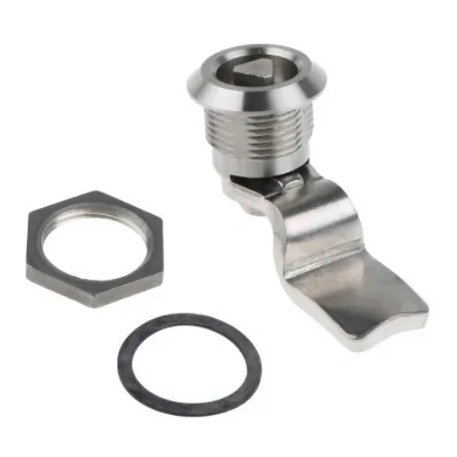 Steinbach & Vollman Stainless Steel Triangular Lock, 32mm Panel-to-Tongue, 20.2 x 22.2mm Cutout, Key Unlock - 3410163 product image