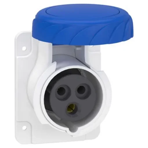 Schneider Electric, PKF16 IP67 Grey Panel Mount 2P + E Industrial Power Socket, Rated At 16A, 250 V - PKF16G723 product image