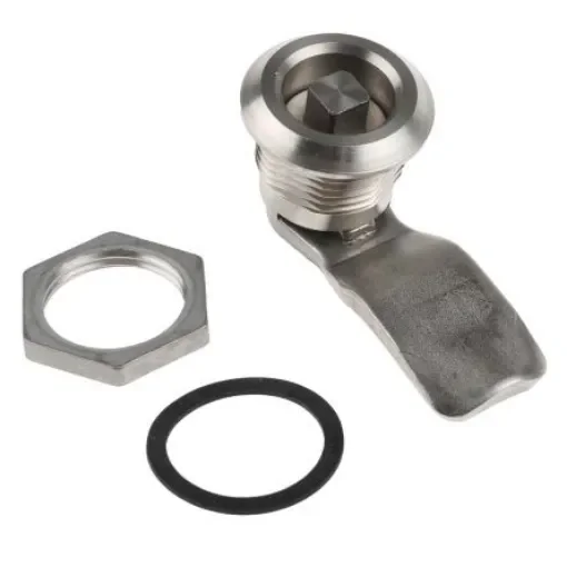 Steinbach & Vollman Stainless Steel Square Lock, 13mm Panel-to-Tongue, 20.2 x 20.2mm Cutout, Key Unlock - 3410242 product image