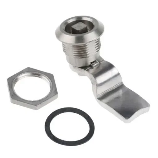 Steinbach & Vollman Stainless Steel Square Lock, 32mm Panel-to-Tongue, 20.2 x 20.2mm Cutout, Key Unlock - 3410270 product image