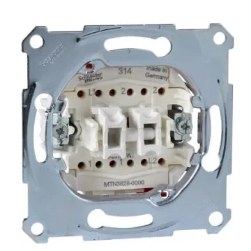 Schneider Electric 2 Way Silver Rocker Switch Grid Module 16A, Merten Series - MTN3626-0000 product image
