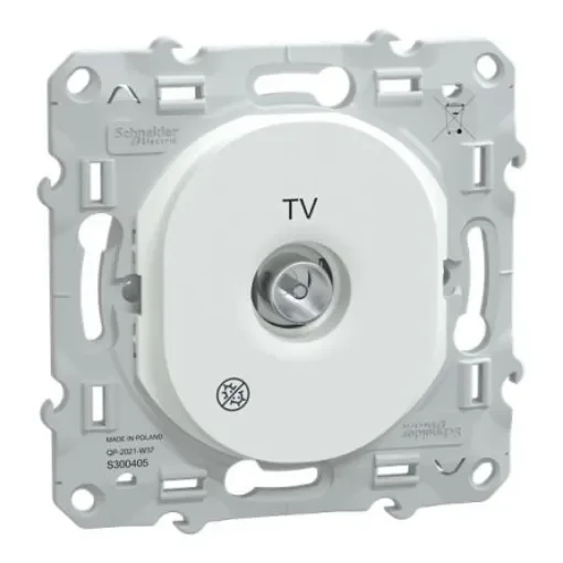 White Male Socket, Flush Mount - S300405 product image
