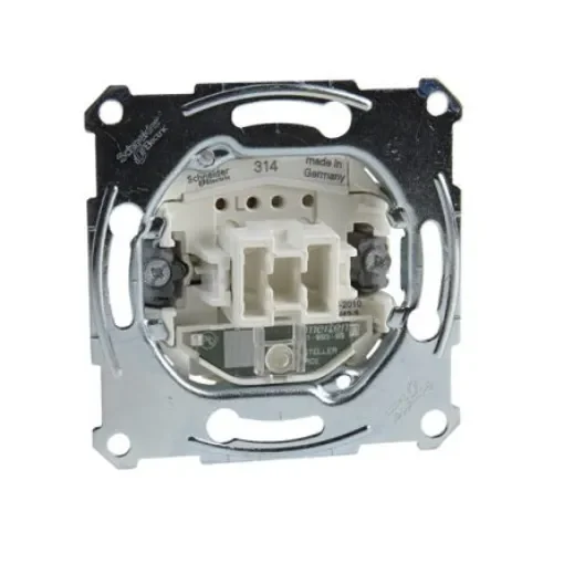 Schneider Electric 2 Way Black, White Rocker Switch Grid Module 16A, Merten Series - MTN3636-0000 product image