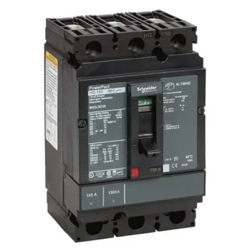 Schneider Electric, PowerPact MCCB 3P 150A, Breaking Capacity 18 kA, DIN Rail Mount - NHGL36150 product image