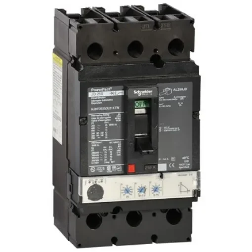 Schneider Electric, PowerPact MCCB 3P 250A, Breaking Capacity 25 kA, DIN Rail Mount - NJJF36250U31XTW product image