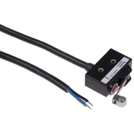 Saia-Burgess Long Roller Lever Micro Switch, Pre-wired Terminal, 10 A @ 250 V ac, SPDT, IP67 - 43782 product image