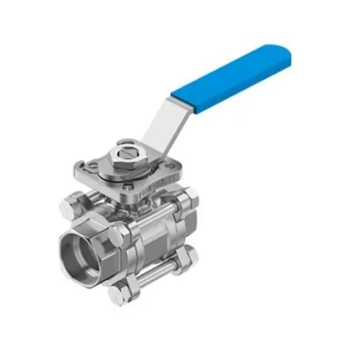 Festo Stainless Steel Ball Valve, Ball Valve, Flanged, 25mm, 63bar Operating Pressure - VZBE-1-WA-63-T-2-F0405-M-V15V15 product image