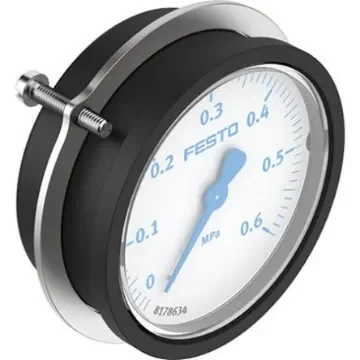 Festo G 1/4 Analogue Pressure Gauge 0bar Panel 68mm Outside Diameter - PAGN-P-63-0.6M-G14-1-CPA product image