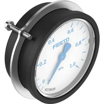 Festo G 1/4 Analogue Pressure Gauge 0bar Panel 68mm Outside Diameter - PAGN-P-63-1M-G14-CPA product image