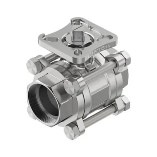 Festo Stainless Steel Ball Valve, Ball Valve, Flanged, 40mm, 63bar Operating Pressure - VZBE-11/2-WA-63-T-2-F0507-V15V15 product image