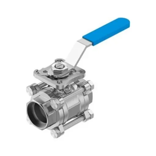 Festo Stainless Steel Ball Valve, Ball Valve, Flanged, 40mm, 63bar Operating Pressure - VZBE-11/2-WA-63-T-2-F0507-M-V15V15 product image