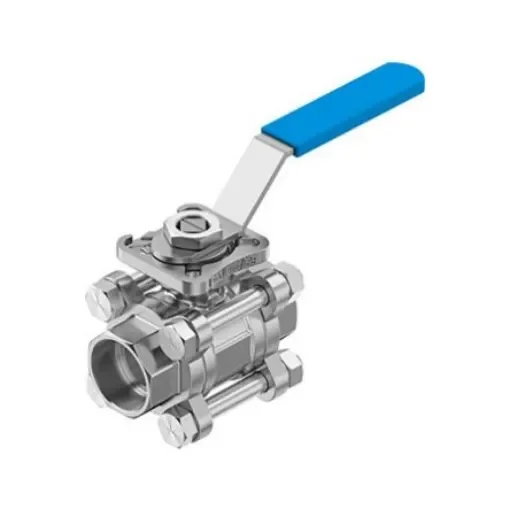 Festo Stainless Steel Ball Valve, Ball Valve, Flanged, 20mm, 63bar Operating Pressure - VZBE-3/4-WA-63-T-2-F0304-M-V15V15 product image