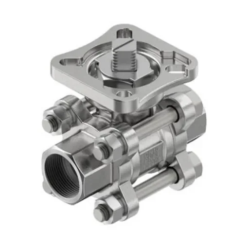 Festo Stainless Steel Ball Valve, Ball Valve, Flanged, 12.5mm, 63bar Operating Pressure - VZBE-3/8-WA-63-T-2-F0304-V15V15 product image