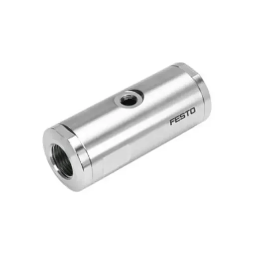 Festo VZQA-C-M22C Series Threaded Pinch Valve, NPT 1/4 Inlet Port x NPT 1/4 Outlet Port, VZQA-C-M22C-6-TT-V2V4E-4 product image