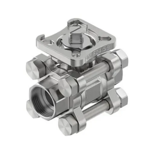 Festo Stainless Steel Ball Valve, Ball Valve, Flanged, 15mm, 63bar Operating Pressure - VZBE-1/2-WA-63-T-2-F0304-V15V15 product image