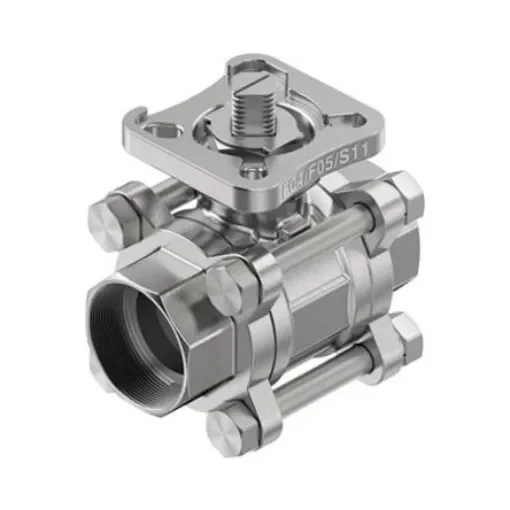 Festo Stainless Steel Ball Valve, Ball Valve, Flanged, 25mm, 63bar Operating Pressure - VZBE-1-WA-63-T-2-F0405-V15V15 product image