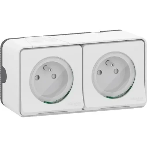 Schneider Electric MUR Black, White Plug Socket, 2P + E Poles, 16A, Indoor, Outdoor Use - MUR36027 product image