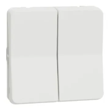 Schneider Electric White Rocker Light Switch, 2 Way, 2 Gang, Mureva Styl - MUR39022 product image