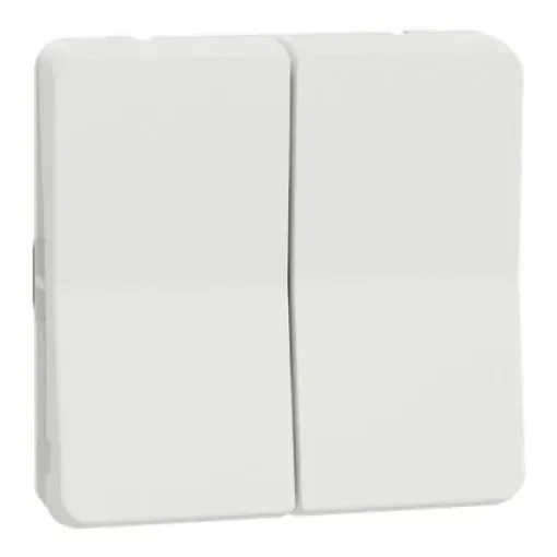Schneider Electric White Rocker Light Switch, 2 Way, 2 Gang, Mureva Styl - MUR39022 product image