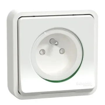 Schneider Electric MUR White Plug Socket, 2P + E Poles, 16A, Indoor, Outdoor Use - MUR39036 product image