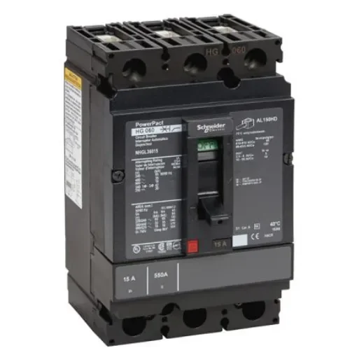 Schneider Electric, PowerPact MCCB 3P 20A, Breaking Capacity 18 kA, DIN Rail Mount - NHJL36020 product image