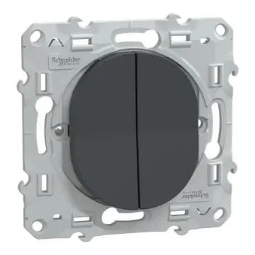 Schneider Electric Anthracite Rocker Switch Grid Module 10A, Ovalis C Series - S340216 product image