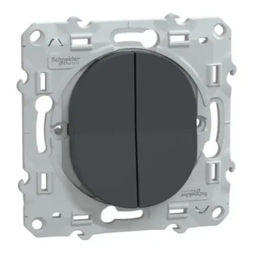 Schneider Electric Anthracite Rocker Switch Grid Module 10A, Ovalis C Series - S340216 product image
