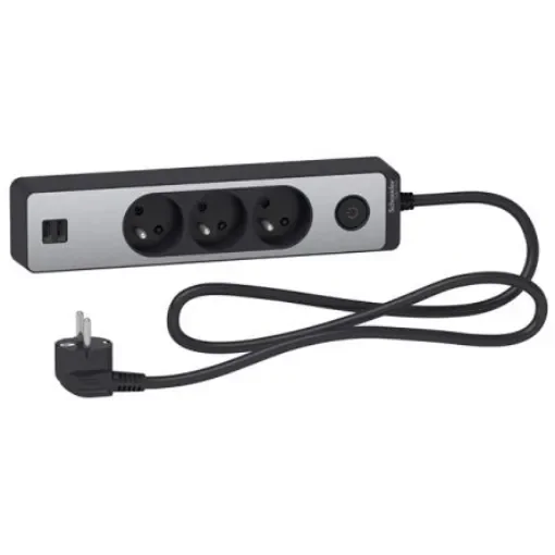 Schneider Electric 1.5m 3 Socket USB A Extension Lead Open Reel, 250 V, IP44 - ST933U1BA product image