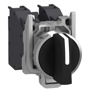 Schneider Electric Spring Return Selector Switch Complete - (SPST) 22mm Cutout Diameter 3 Positions - XB4BD53GEX product image