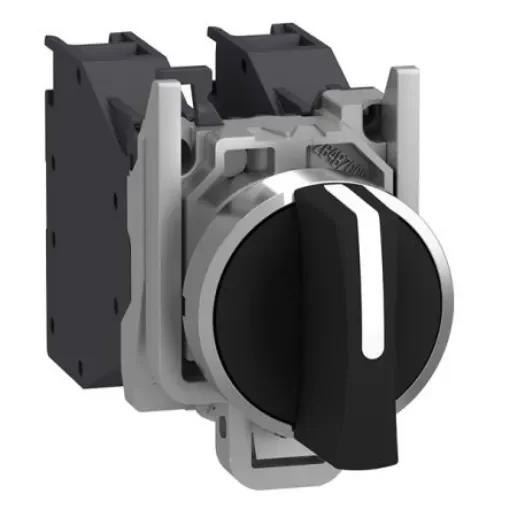 Schneider Electric Spring Return Selector Switch Complete - (SPST) 22mm Cutout Diameter 3 Positions - XB4BD53GEX product image