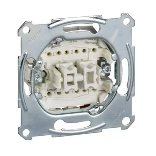 Schneider Electric 2 Way White Rocker Switch Grid Module 10A, Merten Series - MTN3159-0000 product image