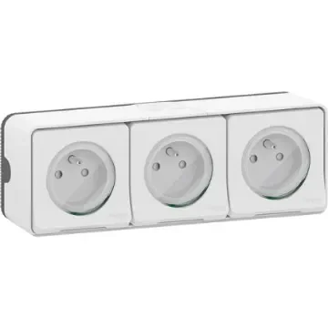 Schneider Electric MUR Black, White Plug Socket, 2P + E Poles, 16A, Indoor, Outdoor Use - MUR36039 product image