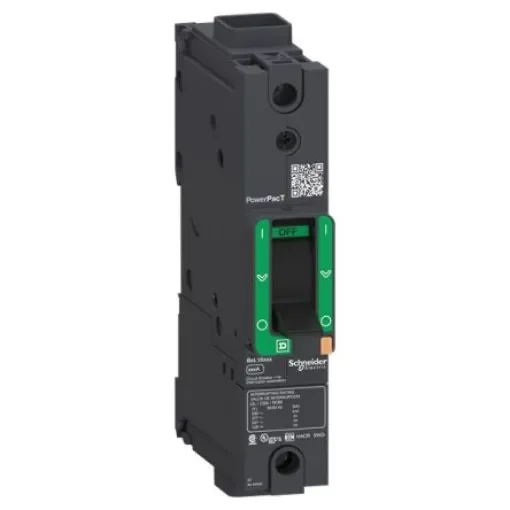 Schneider Electric, PowerPact MCCB 1P 100A, Breaking Capacity 65 kA, Clip-On - BJF16100 product image