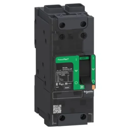 Schneider Electric, PowerPact MCCB 2P 30A, Breaking Capacity 65 kA, Clip-On - BJF26030 product image