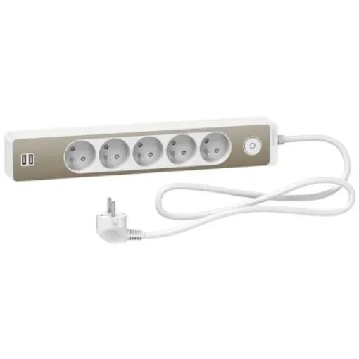 Schneider Electric 1.5m 5 Socket USB A Extension Lead Open Reel, 250 V, IP44 - ST935U1WB product image