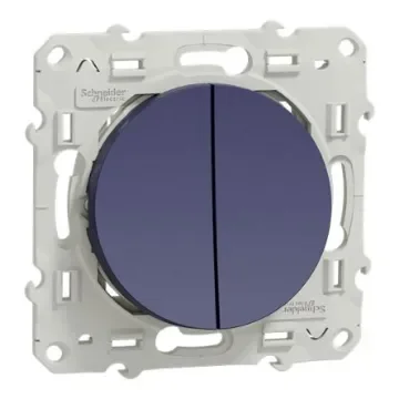 Schneider Electric Blue Rocker Switch, 2 Way, 2 Gang, S550 - S550285 product image