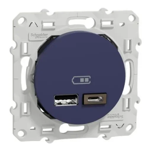 USB Blue Wall Plate Module, Flush Mount - S550401 product image