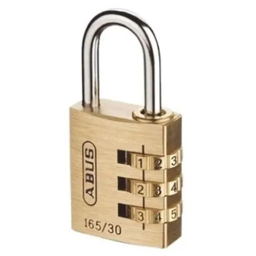 ABUS Combination Weatherproof Brass, Steel Combination Padlock, 5mm Shackle, 30mm Body - XR0165 30 product image