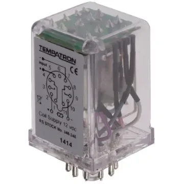 Tempatron Plug In Power Relay, 12V dc Coil, 7A Switching Current, DPDT - HSR-12VDC product image