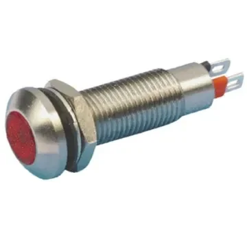 Marl Red Panel Mount Indicator, 12V dc, 8.1mm Mounting Hole Size, Solder Tab Termination, IP67 - 524-501-21 product image