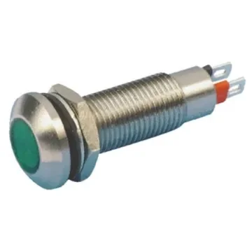 Marl Green Panel Mount Indicator, 12V dc, 8.1mm Mounting Hole Size, Solder Tab Termination, IP67 - 524-532-21 product image