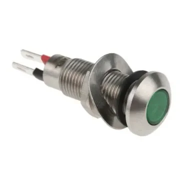 Marl Green Panel Mount Indicator, 24V dc, 8.1mm Mounting Hole Size, Solder Tab Termination, IP67 - 524-532-22 product image