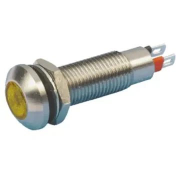 Marl Yellow Panel Mount Indicator, 24V dc, 8.1mm Mounting Hole Size, Solder Tab Termination, IP67 - 524-521-22 product image