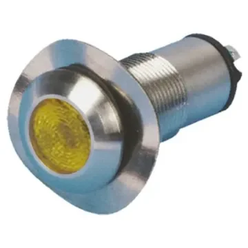 Marl Yellow Panel Mount Indicator, 230V ac, 13mm Mounting Hole Size, Solder Tab Termination, IP67 - 528-521-76 product image