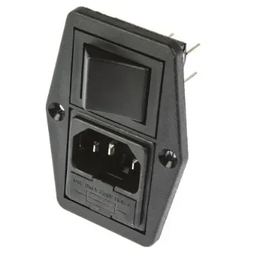 Bulgin C14 Panel Mount IEC Connector Male, 10A, 250 V, Fuse Size 5 x 20mm - BVB01/Z0000/10 product image